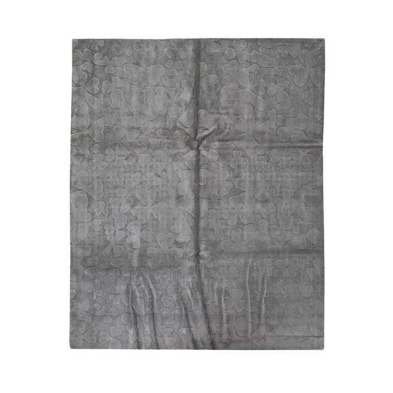 Floral Area Rug in Gray, Rectangle 8'6" x 11'7"