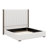 Tall Headboard Upholstered Bed With Vertical Striped And Wingback Design