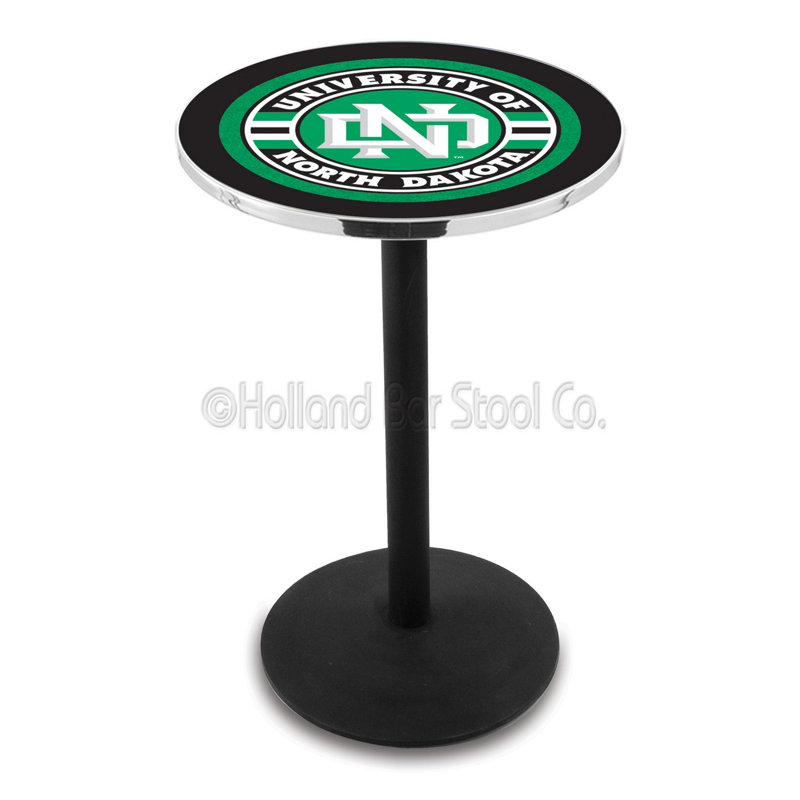Round Metal Base Dining Table, University of Memphis, Black Wrinkle