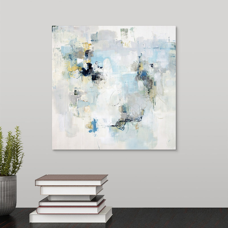 «Here and There», peinture sur toile, H 12 po x l 12 po x P 1,25 po, Toile tendue