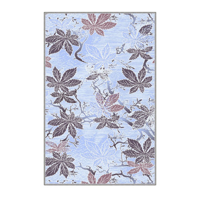 Tapis de couloir doux (2,6 x 4,9 pi), 100% polyester, hauteur de poils de 0,3 po | Antibactérien, antidérapant, 650 g / m² | Lavable à la machine, impression numérique 3D | Parfait pour le salon, le vestibule et la chambre à coucher