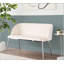 Banc en métal chromé et velours crème