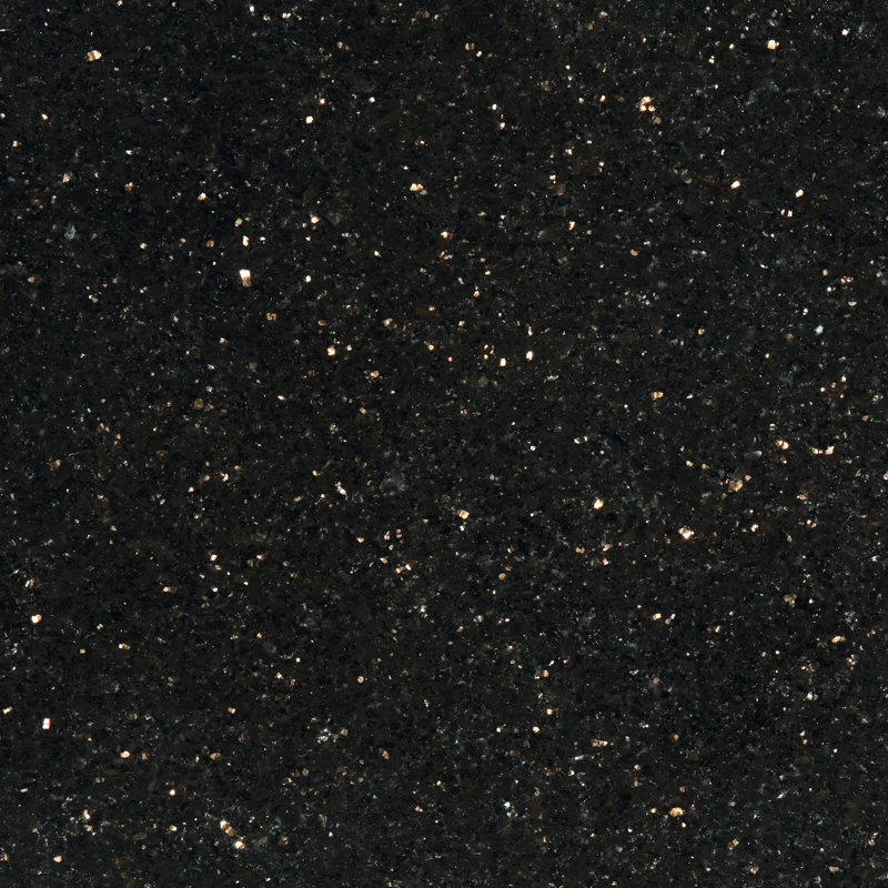 12" x 12" Polished Granite Tile Trim in Galaxy Black