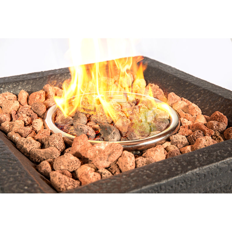 Aledra Square Polyresin Propane Smokeless Fire Column