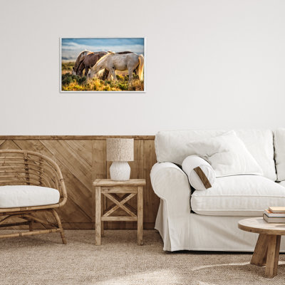 Equine Evening Graze Framed Giclee, design by Tim West