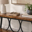 Console industrielle extra longue 70,9 po, canapé-lit étroit derrière le canapé avec tablettes de rangement à 2 niveaux, table d'appoint pour l'entrée et le couloir pour le salon, brun rustique avec structure en métal noir-760037033-760037037-760037203