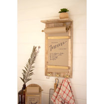 Retro Wall Organizer Memo Board with Hooks Set of 2