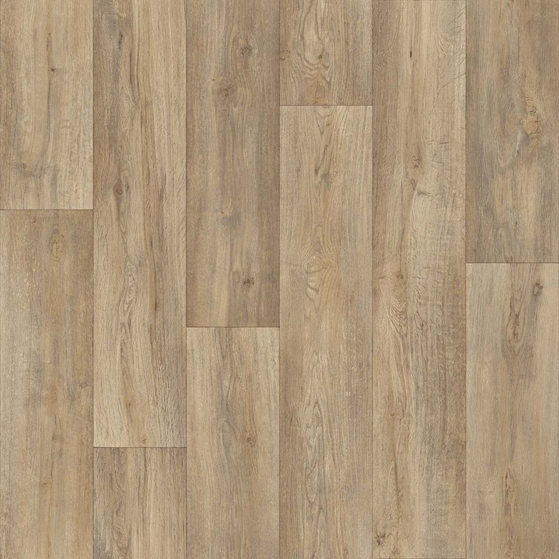 Light Brown Wood Effect Vinyl Flooring For LivingRoom, Kitchen, 2mm Thick Cushion Backed Vinyl Sheet, 200 cm x 300 cm
