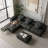 Boneless 170" Oversized Modular Sectional Sofa 5-Seat Sparkling Couch with 6 Pillows, No Assembly Required-2028980217