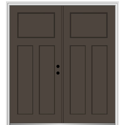 Craftsman 80'' Paneled Fiberglass Front Entry Doors