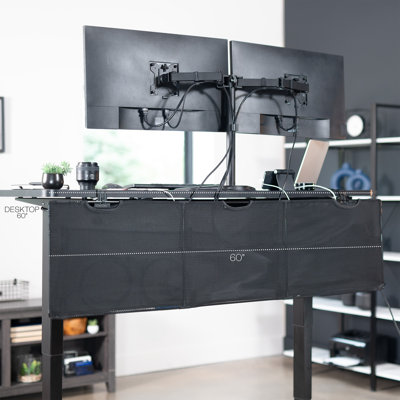 Black Clamp-on 60in Cable Management Desk Organizer