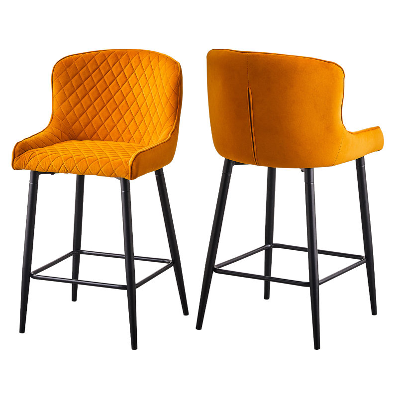 Adreonna 66cm H Upholstered Side Chair, Orange