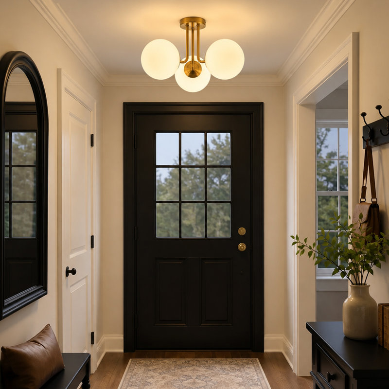 Nathon Glass Semi Flush Mount