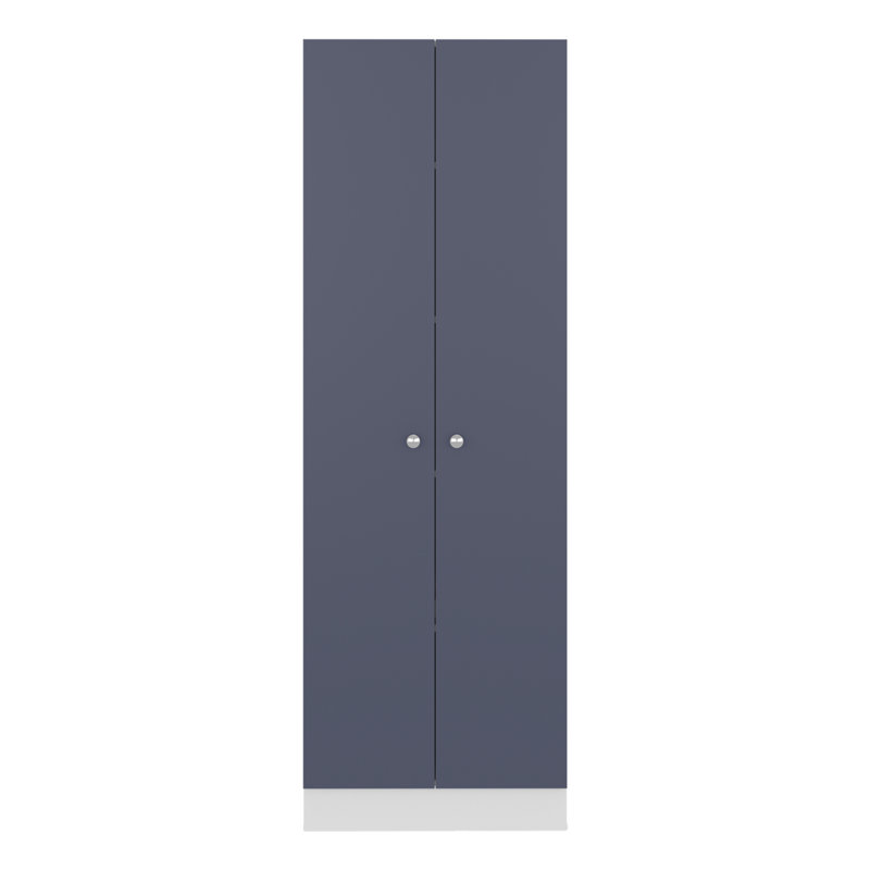 Armoire polyvalente avec cinq tablettes et portes de rangement pour la cuisine et la maison, blanc et bleu | Idée de cadeau