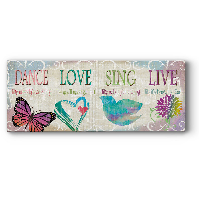 «Dance Love Sing», reproduction sur toile, H 8 po x l 20 po x P 1,5 po