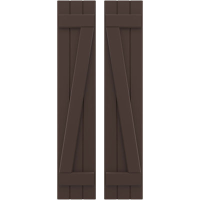 Americraft (2 Batten) Joined Board-n-Batten Shutters w/ Z-Bar (Per Pair)