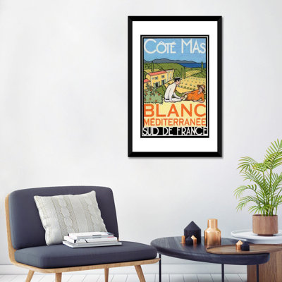 « white méditerranée », affiche rétro sur toile