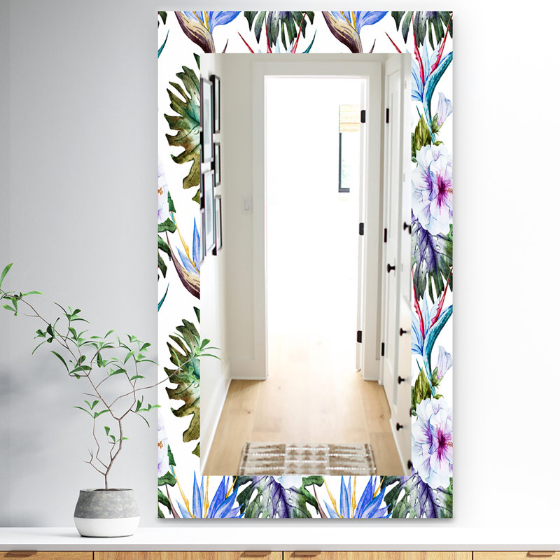 Miroir traditionnel tropical, H 39,4 po x l 29,5 po
