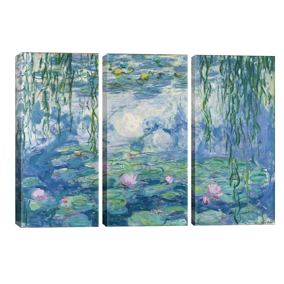 'Waterlilies, 1916-19' by Claude Monet Painting Multi-Piece Image on Wrapped Canvas