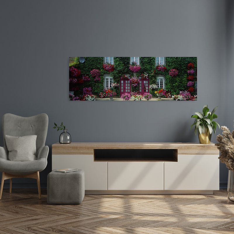 Flowers Breton Home Brittany France by Neil A. Meyerhoff, Inc. - Wrapped Canvas Panoramic Print, 40.64 cm H x 121.92 cm W