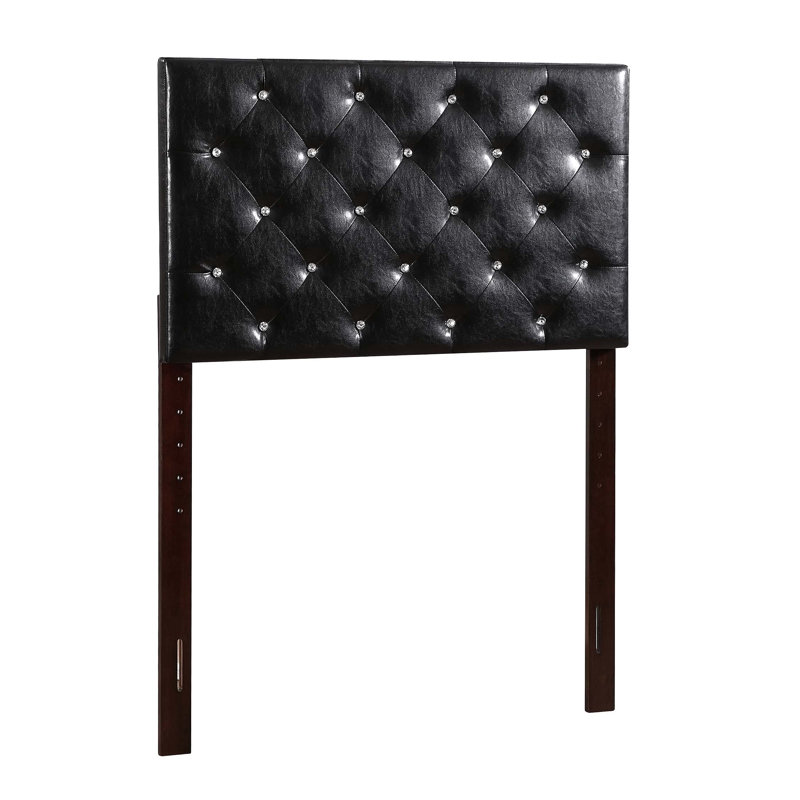Structure de lit moderne avec tête de lit pour la chambre à coucher, Noir, Double