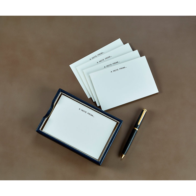 Leather Memo Tray, Navy