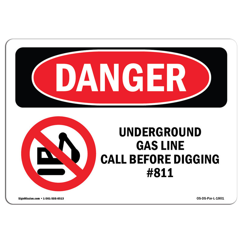 Danger Sign, 18" H x 24" W x 0.1" D