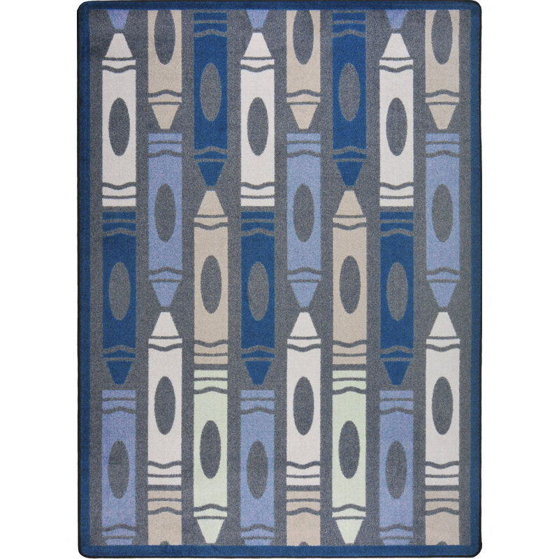 Tapis à motif de crayons géants Playful, Rectangle 5 pi 4 po x 7 pi 8 po