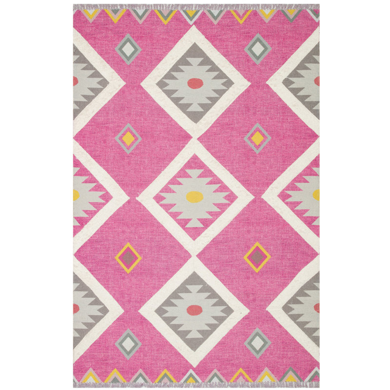 Tapis intérieur / extérieur rectangulaire en coton Iyleen, Tapis de couloir 2 pi 7 po x 4 pi 11 po