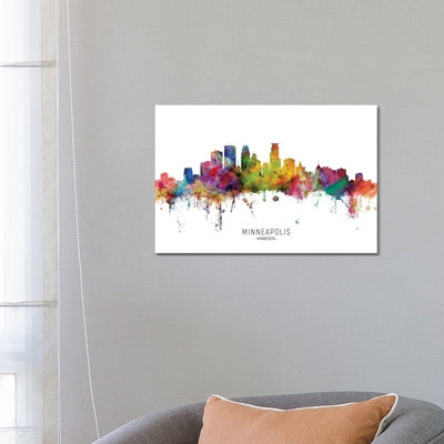 " Minneapolis Minnesota Skyline " by Michael Tompsett Painting Print