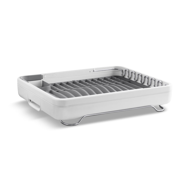 Stainless Steel Countertop Dish Rack, White