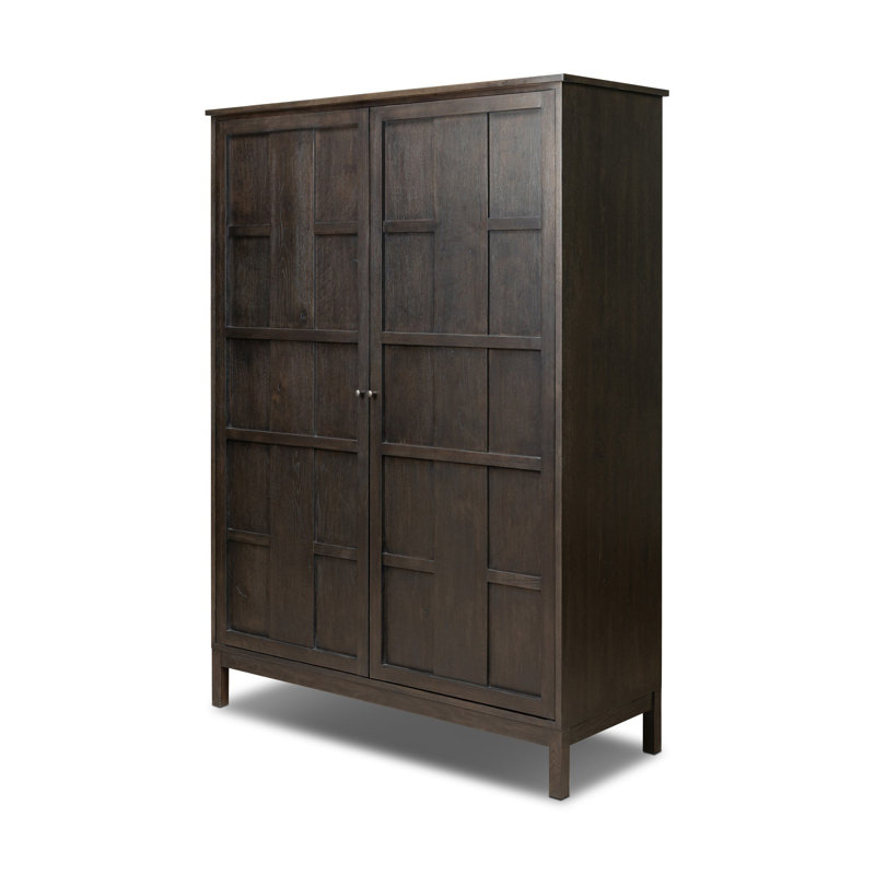 Alessio Cabinet-Aged Natural Oak, Smoked Black Veneer