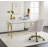 Lightmane White High Gloss & Gold Finish Vanity Desk