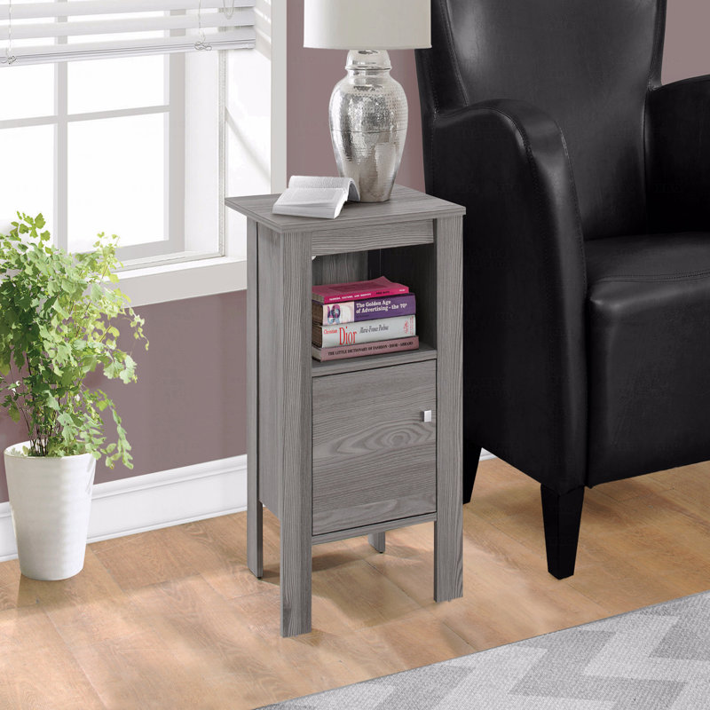 Table d'appoint, table d'appoint, table de bout, table de chevet, lampe, stratifié de rangement, transitionnel, Gris