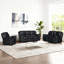 Ensemble de salon inclinable 3 pièces: chaise, 2 places et 3 places avec console, table rabattable et porte-gobelets-116984921
