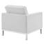 Fauteuil capitonné en cuir végétalien Loft-2015567502
