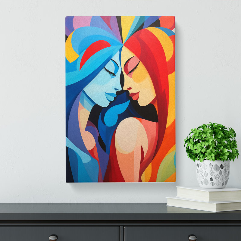 Two Women In Love Colour Field - Print, 76cm H x 50cm W x 3cm D
