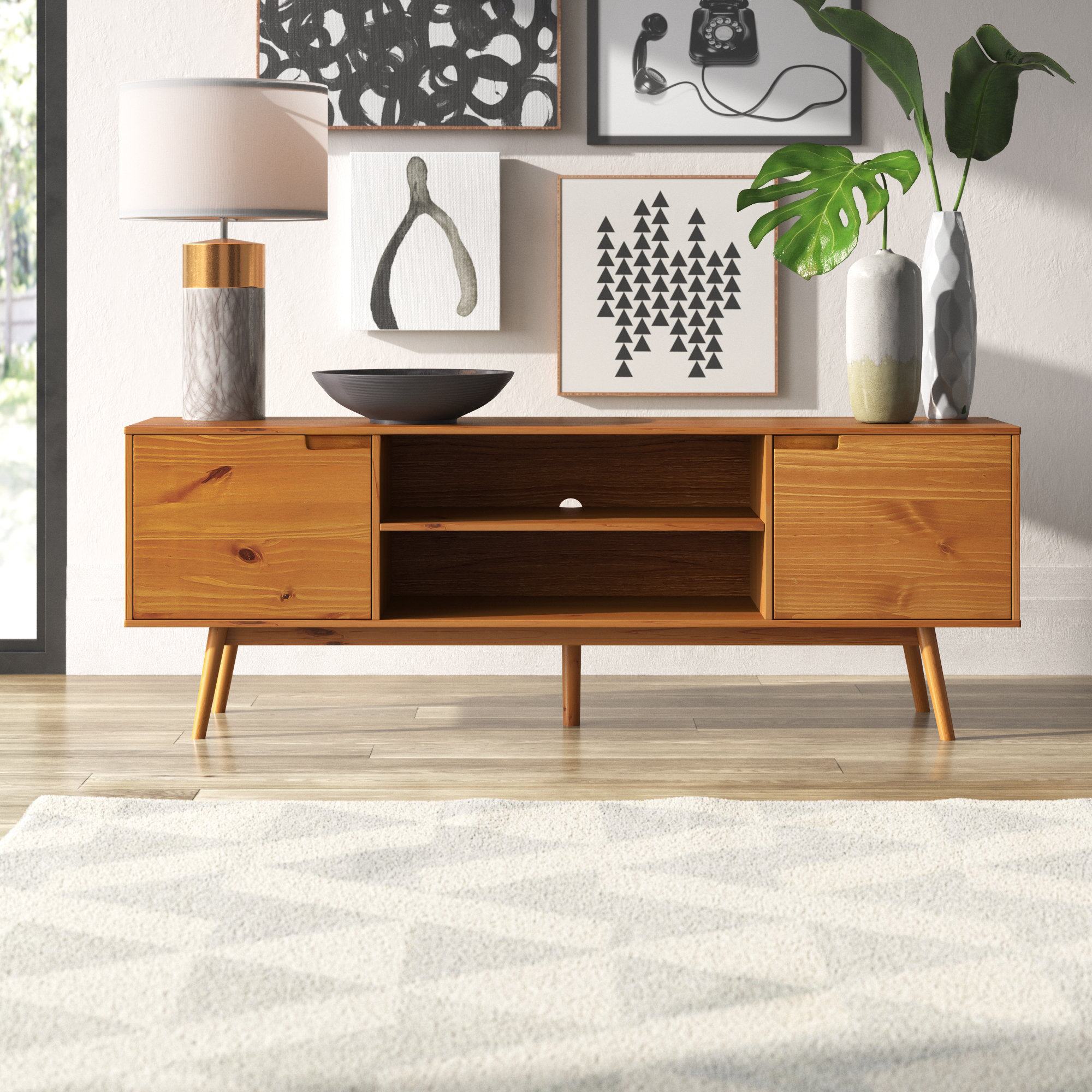 Griffing 70" Solid Wood TV Stand for 75" TVs