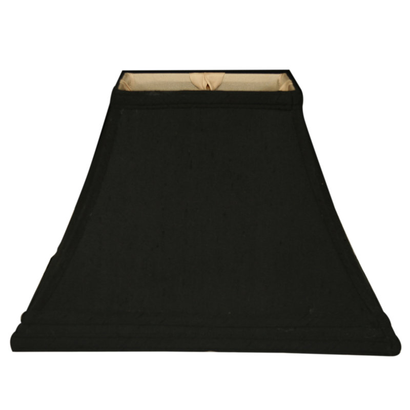 Abat-jour cloche en soie / shantung (araignée), Doré / Blanc cassé, H 9 po x l 12 po x P 12 po