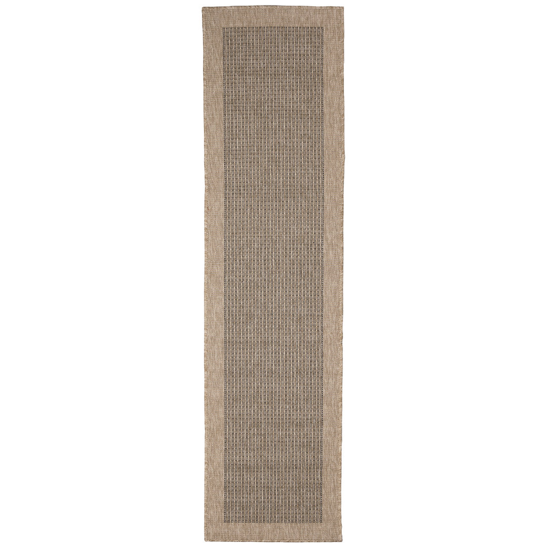 Bordy Machine Made Rectangle 3'3" x 4'11" Polypropylene Indoor / Outdoor Use Area Rug in Brown/Black Foundry Select Rug
