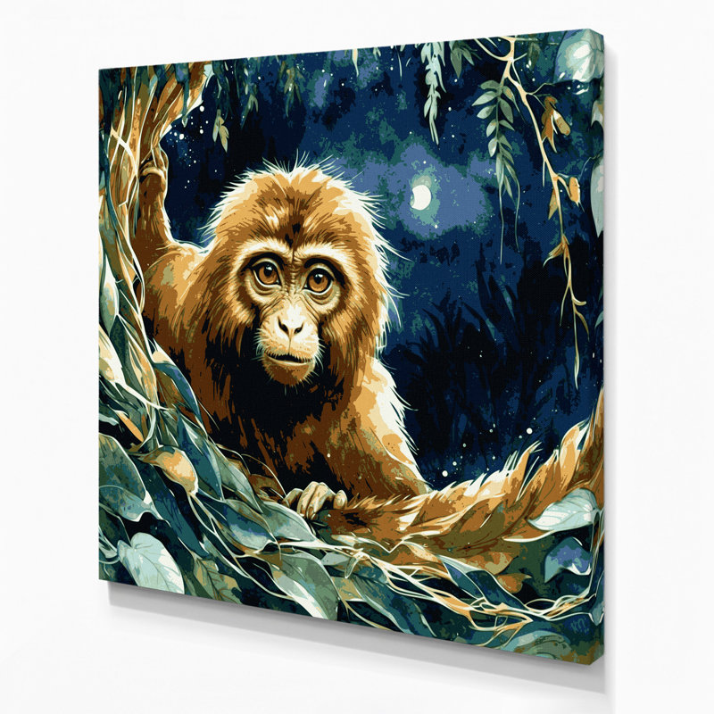 Art mural sur toile gris Wildlife Potto, H 32 po x l 32 po