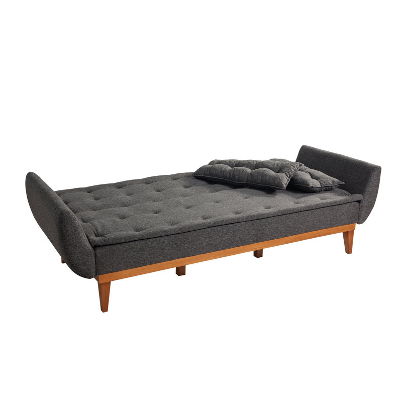 Ensemble de salon inclinable 2 pièces Aucoin, 100 % lin anthracite