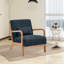 Chaise d'appoint, fauteuil de style Mid-Century moderne avec structure en bois massif, fauteuil avec coussin supplémentaire pour le salon et la chambre à coucher-133201013-133201019