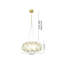 98-Light Gold Stainless Steel LED Chandelier With White Acrylic Shades
