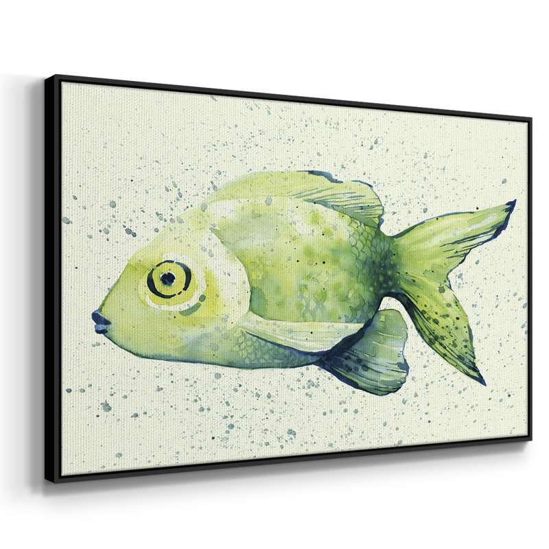 «Speckled Freshwater Fish I», reproduction d'art sur toile, H 27 po x l 41 po x P 2 po, Noir