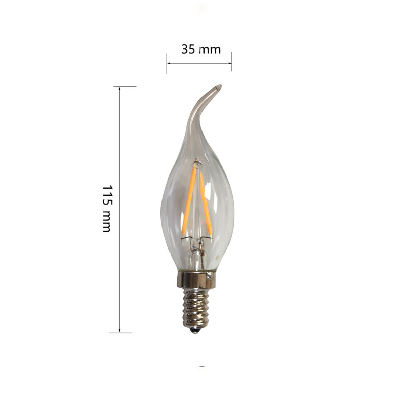 3W, verre transparent E12 DEL, ampoule Edison à intensité variable