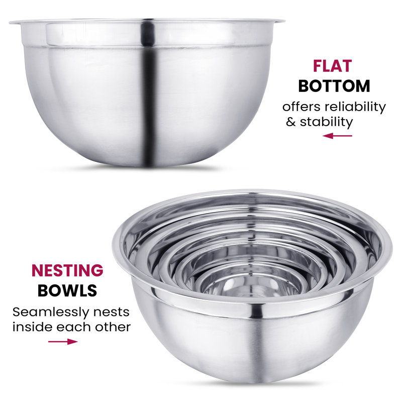 YBM Home 4 Piece Stainless Steel Mixing Bowl Set