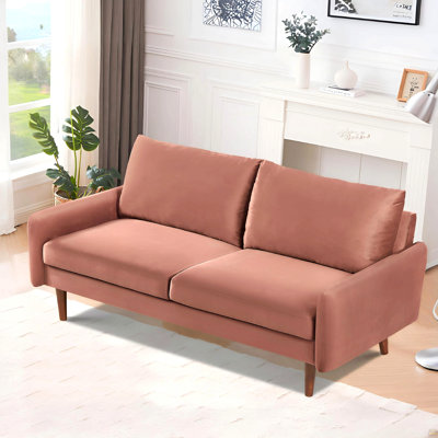 Kent Modern Velvet Sofa, European Sleek Design Couch with Tapered Wooden Legs for Living Room
