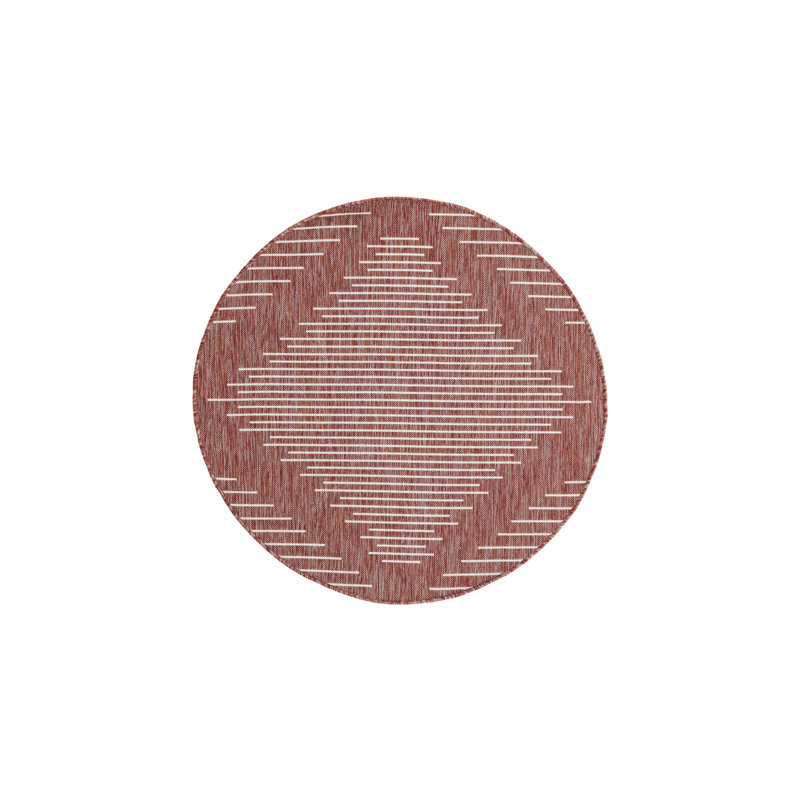 Striped Indoor / Outdoor Rug, Round 4'