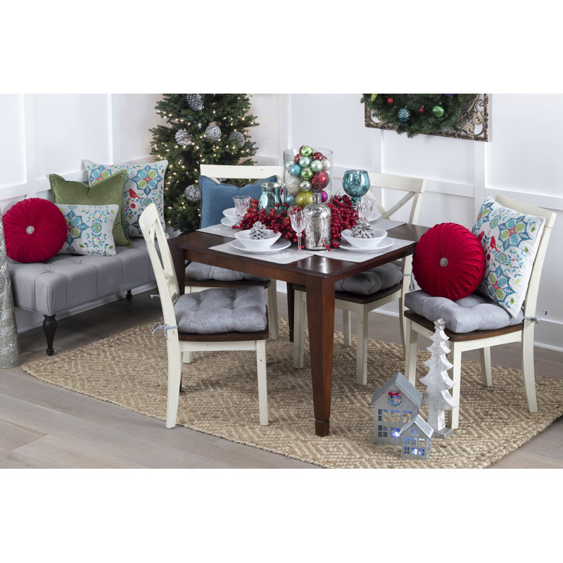 Embroidered Feather Reversible Throw Pillow